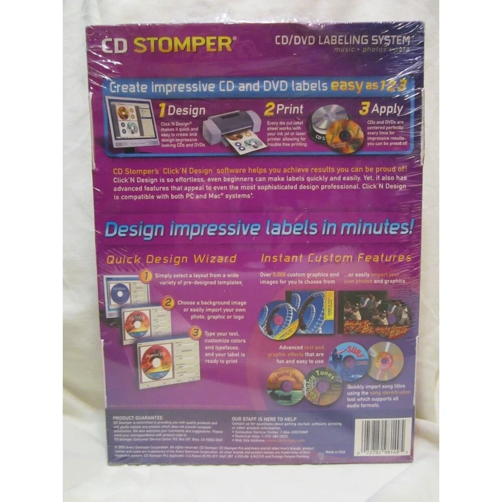 CD Stomper / CD DVD Label Maker / Professional Edition / 600 Labels Included